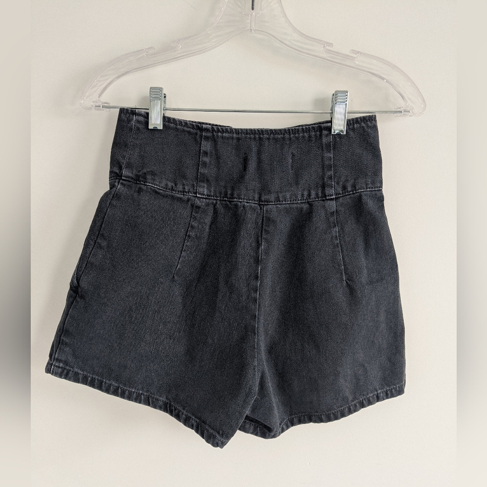 Free People High-Waist Jean Shorts Black - Picture 2 of 8